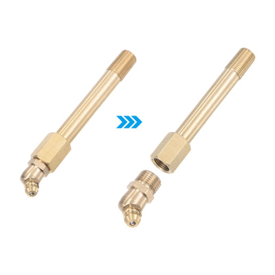 Harfington Uxcell Brass Straight Hydraulic Grease Fitting G1/8 Thread 90mm Length, 2Pcs