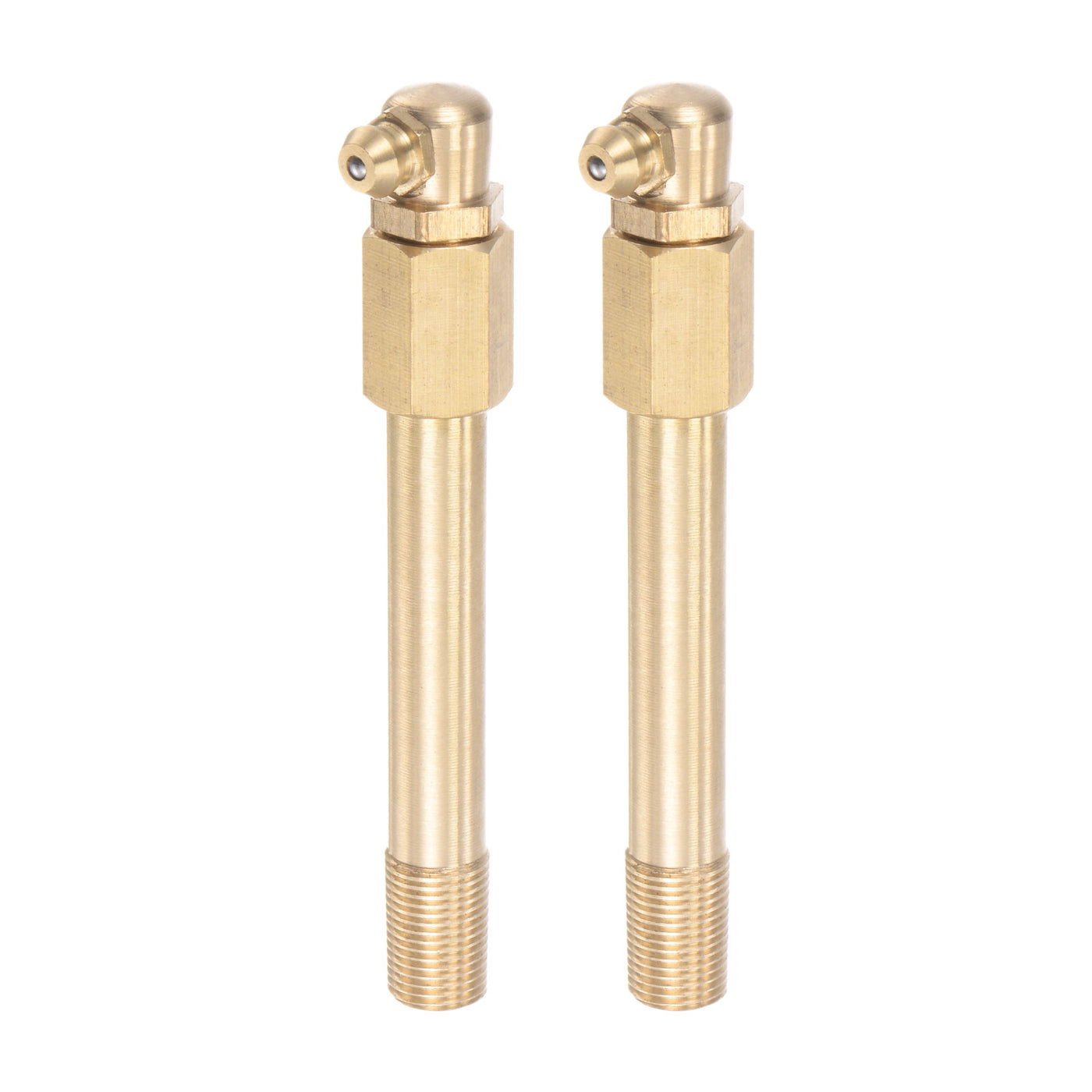 uxcell Uxcell Brass Straight Hydraulic Grease Fitting G1/8 Thread 85mm Length, 2Pcs