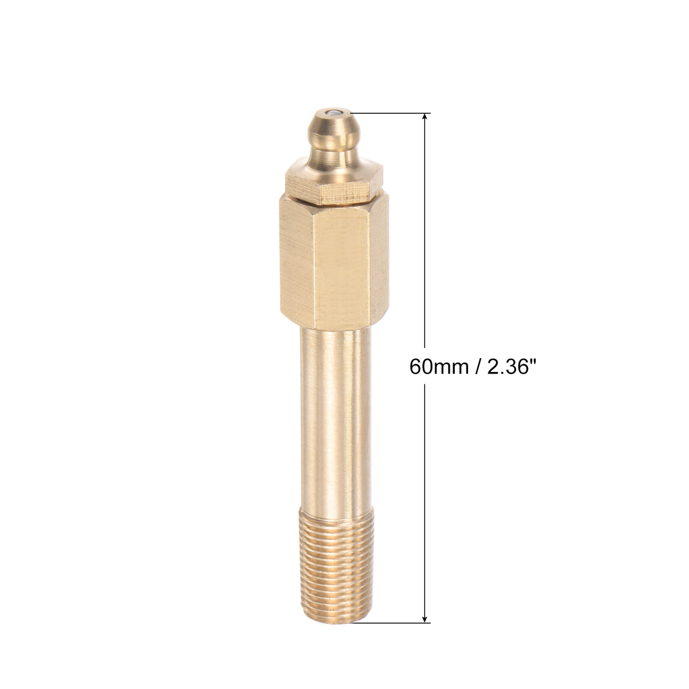 uxcell Uxcell Brass Straight Hydraulic Grease Fitting G1/8 Thread 60mm Length