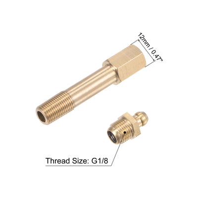 Harfington Uxcell Brass Straight Hydraulic Grease Fitting G1/8 Thread 60mm Length