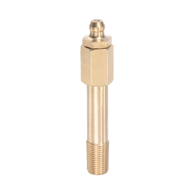 uxcell Uxcell Brass Straight Hydraulic Grease Fitting G1/8 Thread 60mm Length