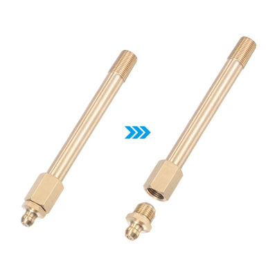 Harfington Uxcell Brass Straight Hydraulic Grease Fitting G1/8 Thread 110mm Length, 2Pcs