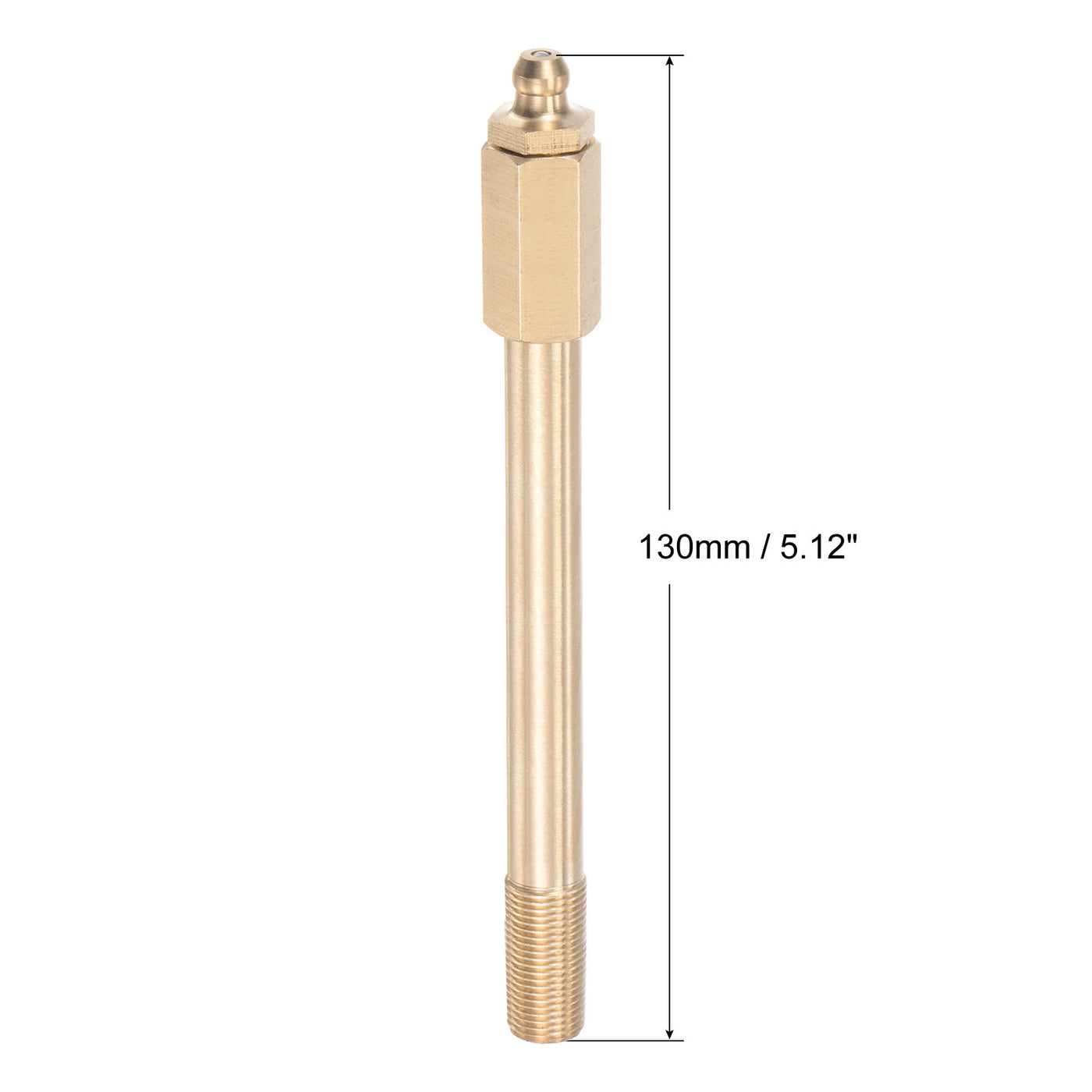 uxcell Uxcell Brass Straight Hydraulic Grease Fitting G1/8 Thread 130mm Length