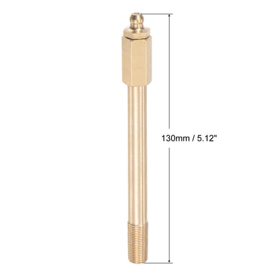 Harfington Uxcell Brass Straight Hydraulic Grease Fitting G1/8 Thread 130mm Length