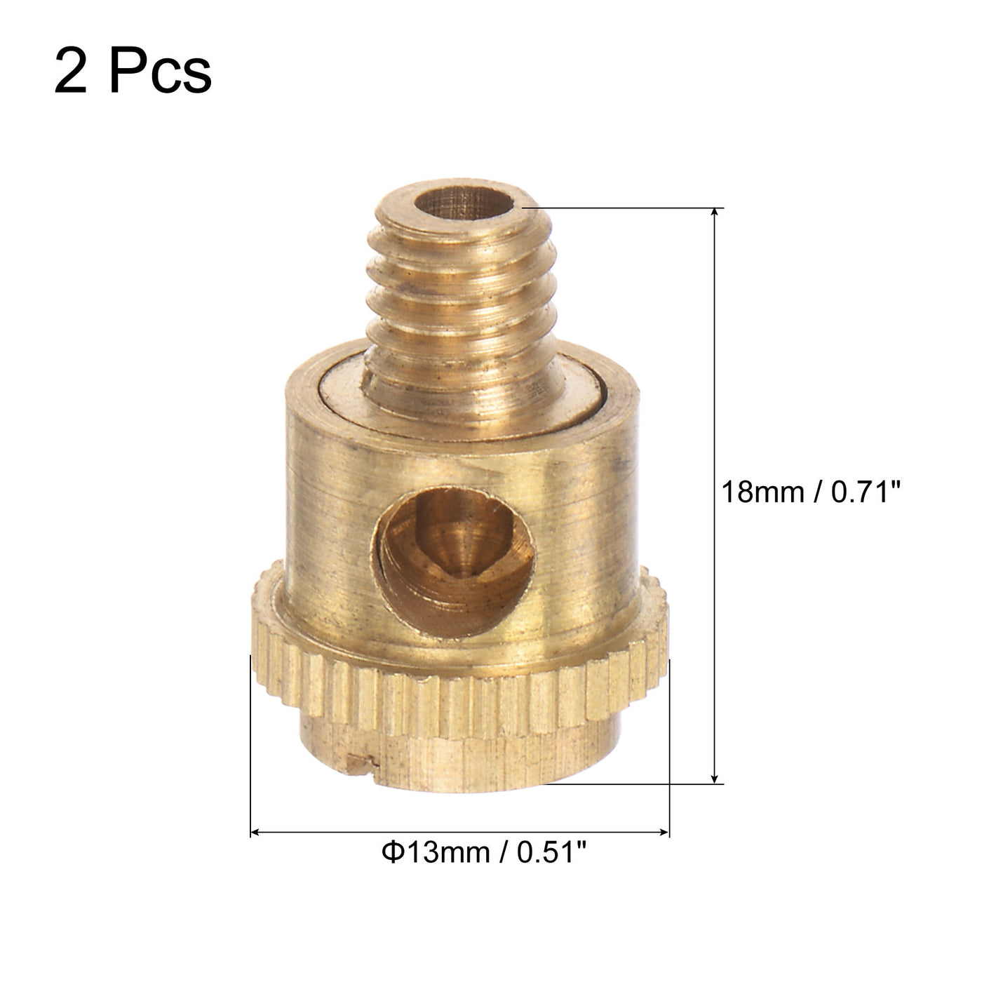 uxcell Uxcell Brass Straight Hydraulic Grease Fitting Accessories M6 x 1mm Thread, 2Pcs