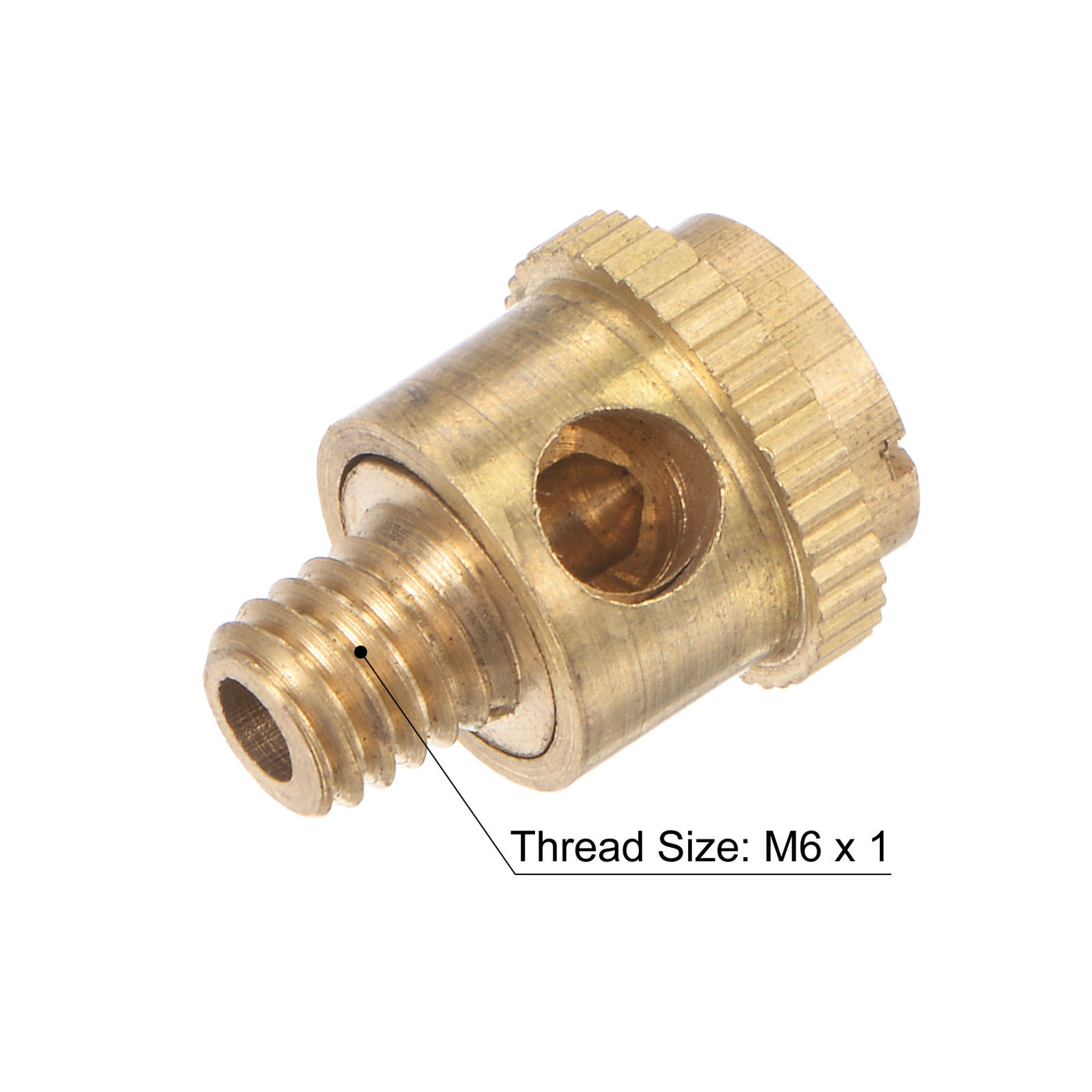 uxcell Uxcell Brass Straight Hydraulic Grease Fitting Accessories M6 x 1mm Thread, 2Pcs