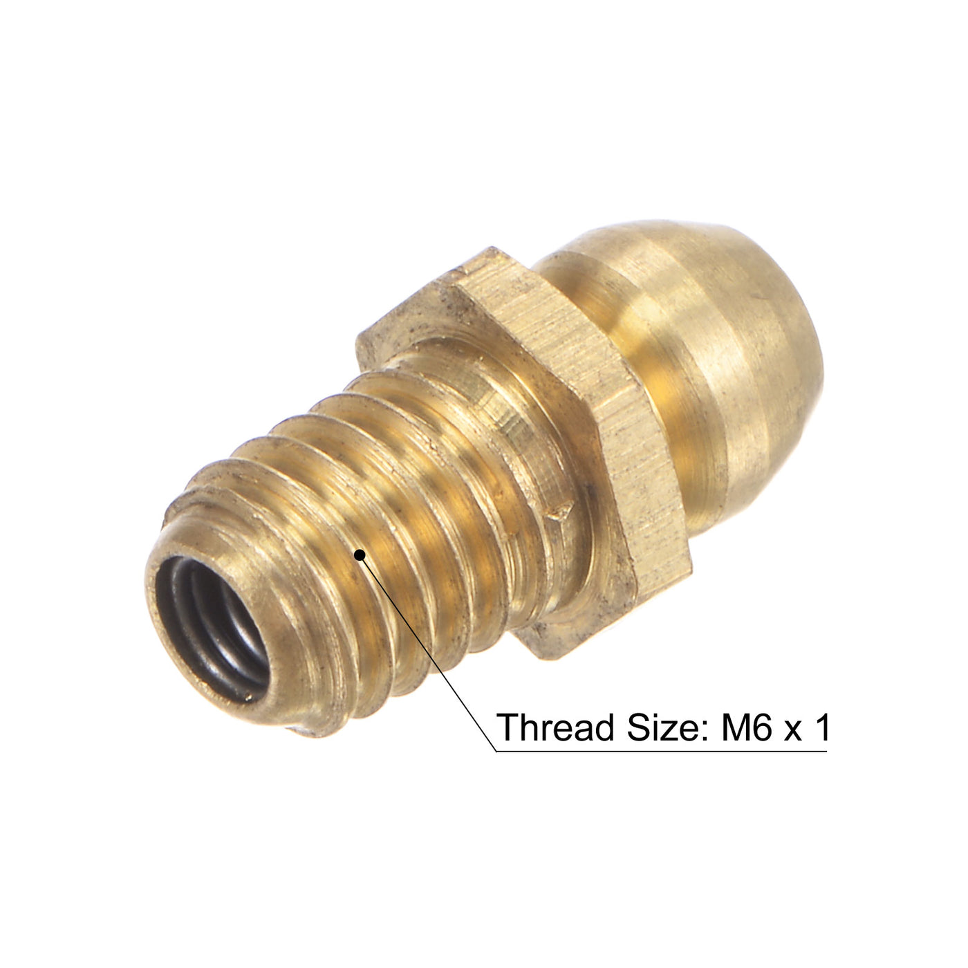 uxcell Uxcell Brass Straight Hydraulic Grease Fitting Accessories M6 x 1 Thread, 10Pcs