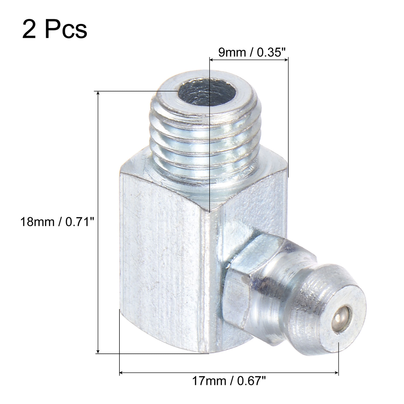 uxcell Uxcell Iron Straight Hydraulic Grease Fitting Accessories M8 x 1 Thread, 2Pcs