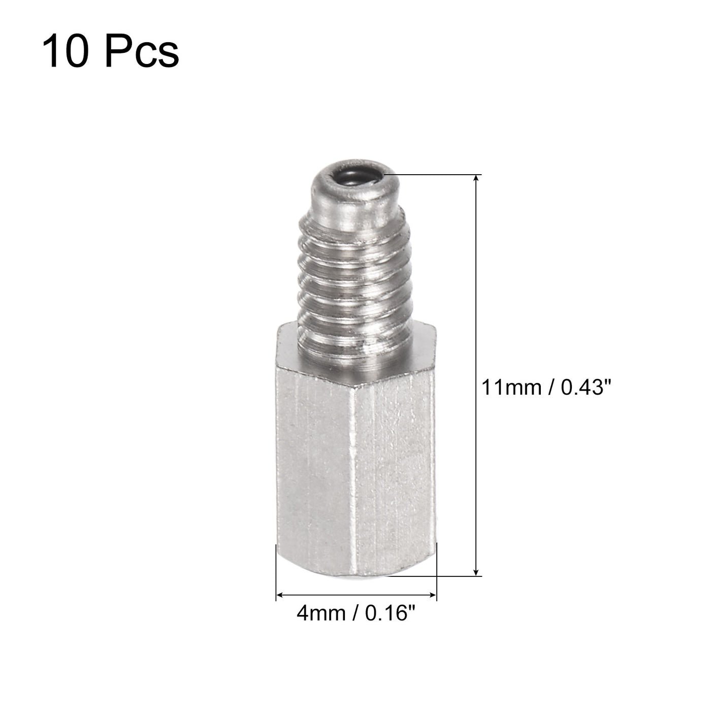 uxcell Uxcell Brass Straight Hydraulic Grease Fitting Accessories M3 x 0.5mm Thread, 10Pcs