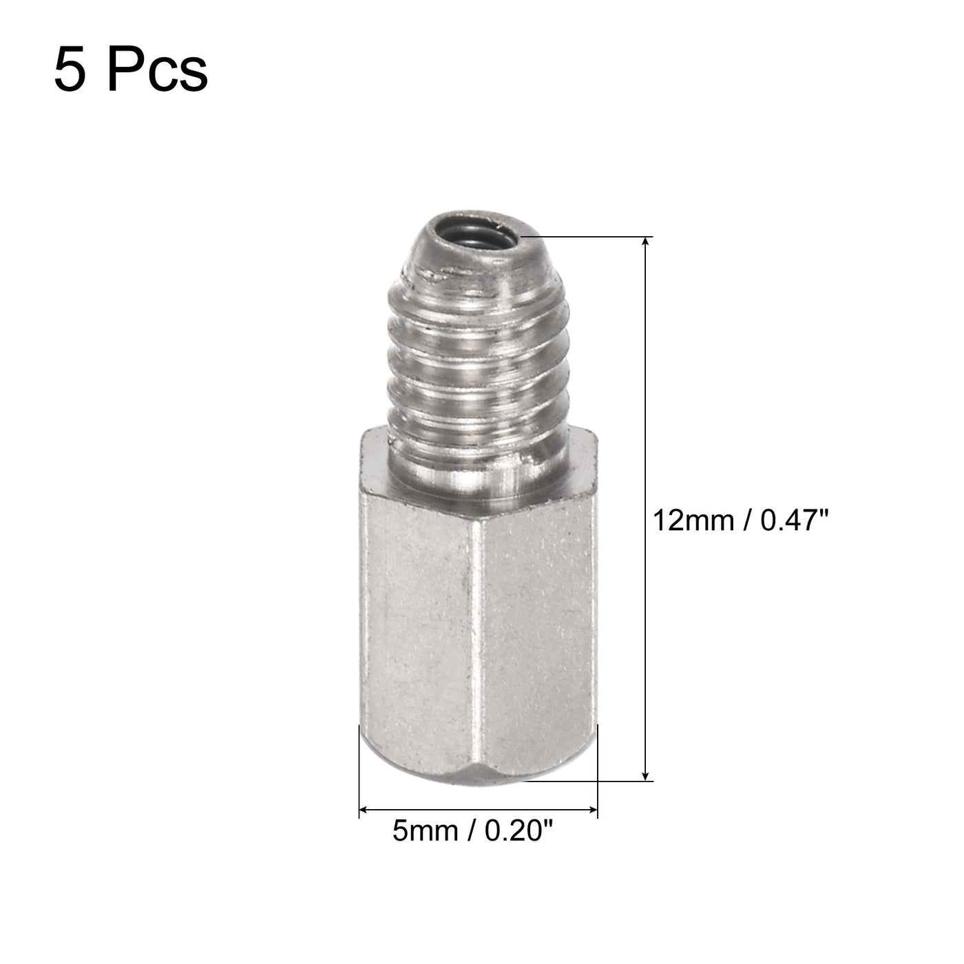 uxcell Uxcell Brass Straight Hydraulic Grease Fitting Accessories M4 x 0.7 Thread, 5Pcs