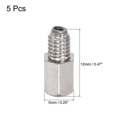 Harfington Uxcell Brass Straight Hydraulic Grease Fitting Accessories M4 x 0.7 Thread, 5Pcs