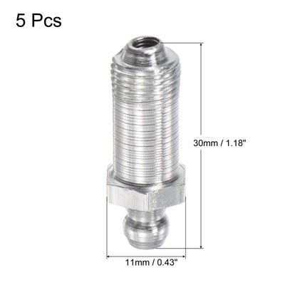 Harfington Uxcell Steel Hydraulic Grease Fitting Assortment G1/8inch Thread 11mm Width, 5Pcs