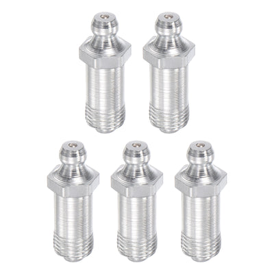 uxcell Uxcell Steel Hydraulic Grease Fitting Assortment G1/8inch Thread 11mm Width, 5Pcs