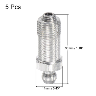 Harfington Uxcell Steel Hydraulic Grease Fitting Assortment G1/8" Thread 11mm Width, 5Pcs