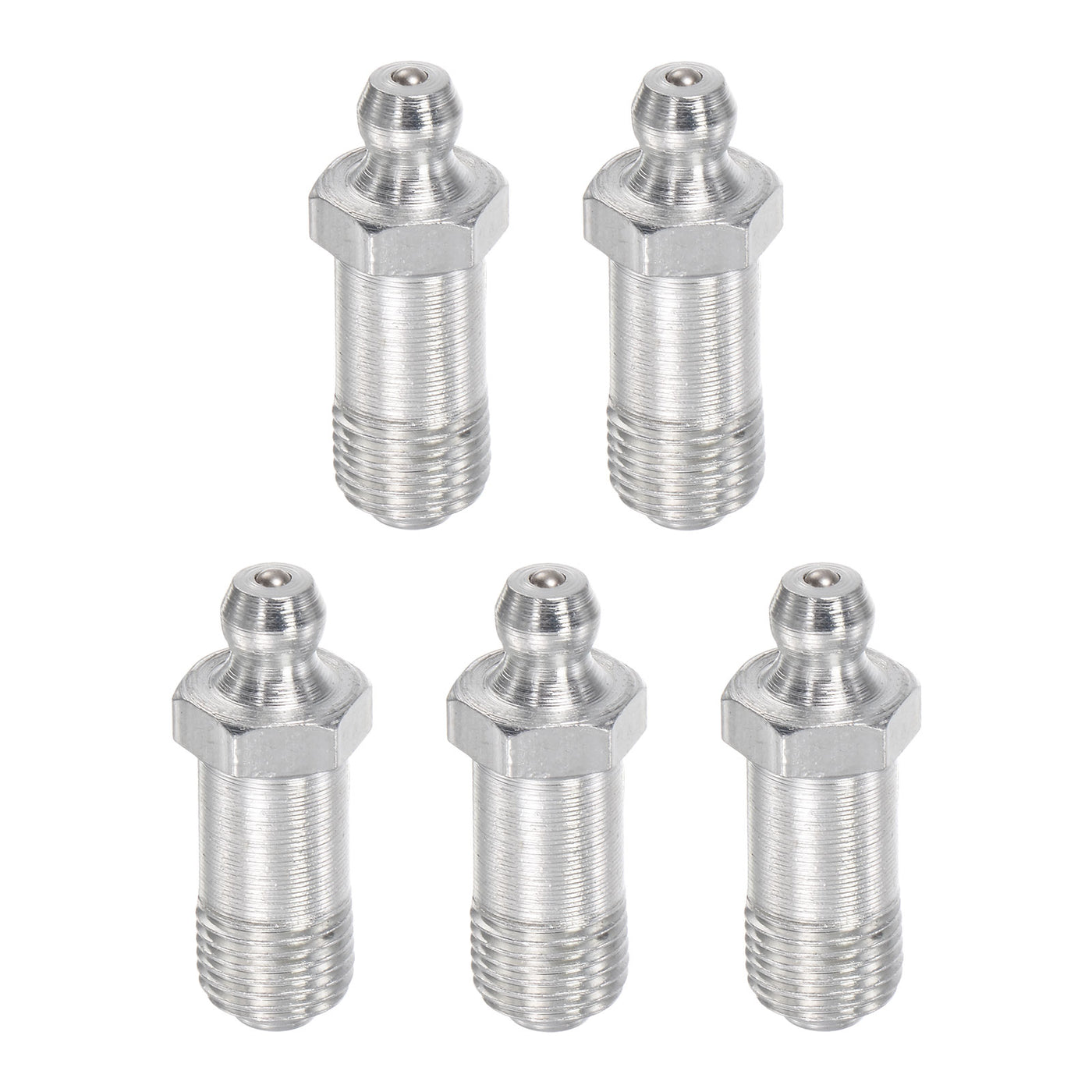 uxcell Uxcell Steel Hydraulic Grease Fitting Assortment G1/8" Thread 11mm Width, 5Pcs