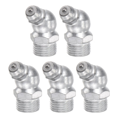 Harfington Uxcell Nickel-Plated Iron Straight Grease Fitting G1/8 Thread 11mm Width, 5Pcs