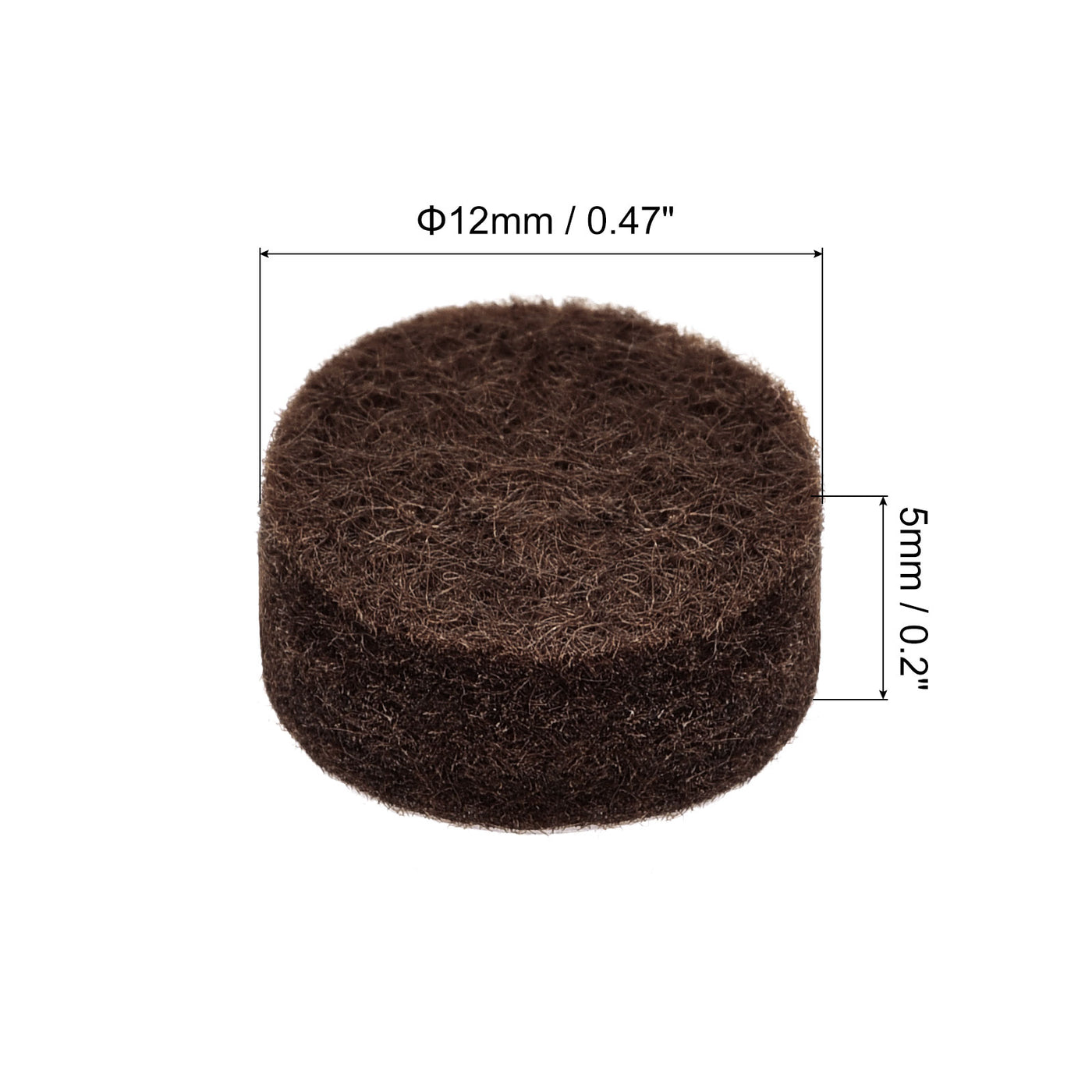 uxcell Uxcell Felt Furniture Pads 12mm Dia 5mm Thick Adhesive Floor Protectors, Brown 48Pcs