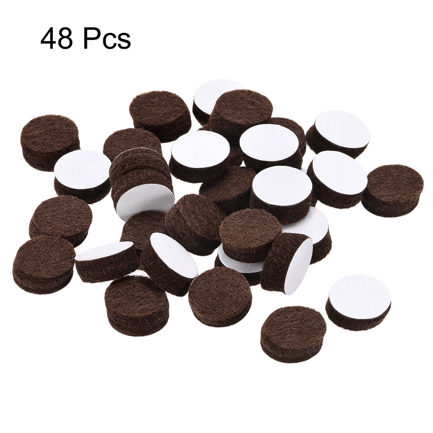 uxcell Uxcell Felt Furniture Pads 12mm Dia 5mm Thick Adhesive Floor Protectors, Brown 48Pcs