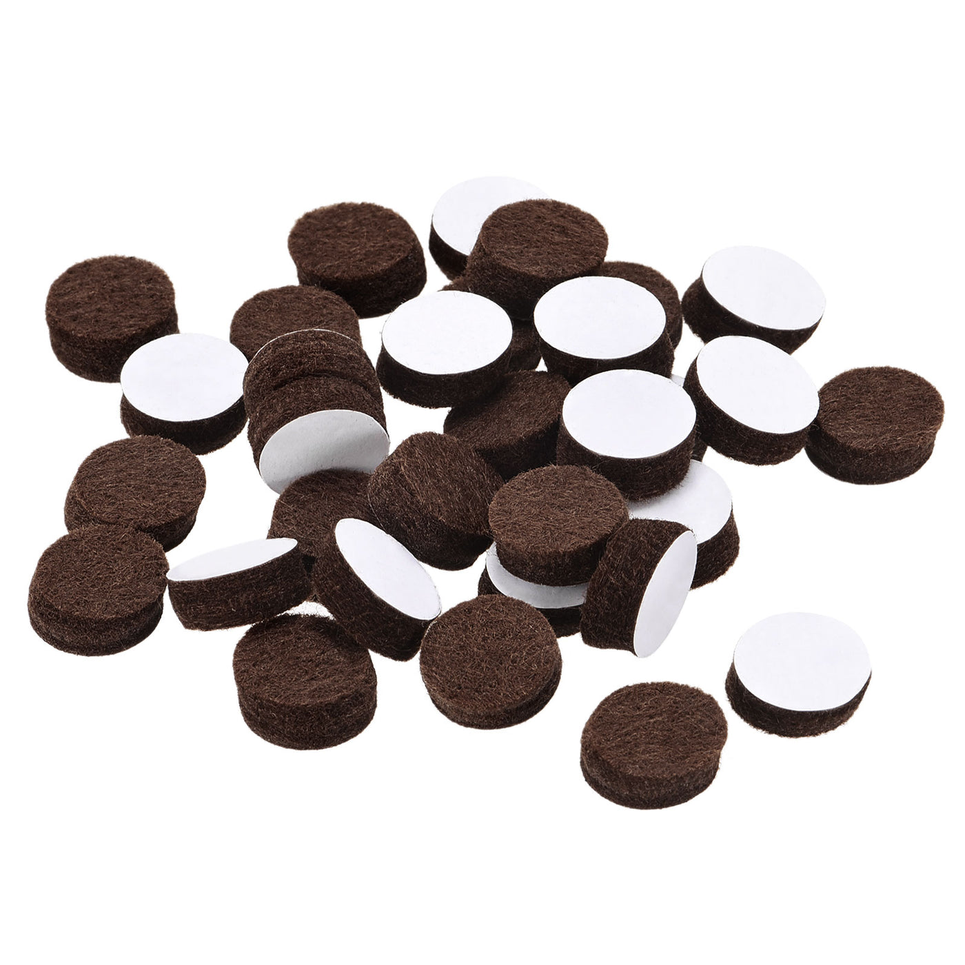 uxcell Uxcell Felt Furniture Pads 12mm Dia 5mm Thick Adhesive Floor Protectors, Brown 48Pcs