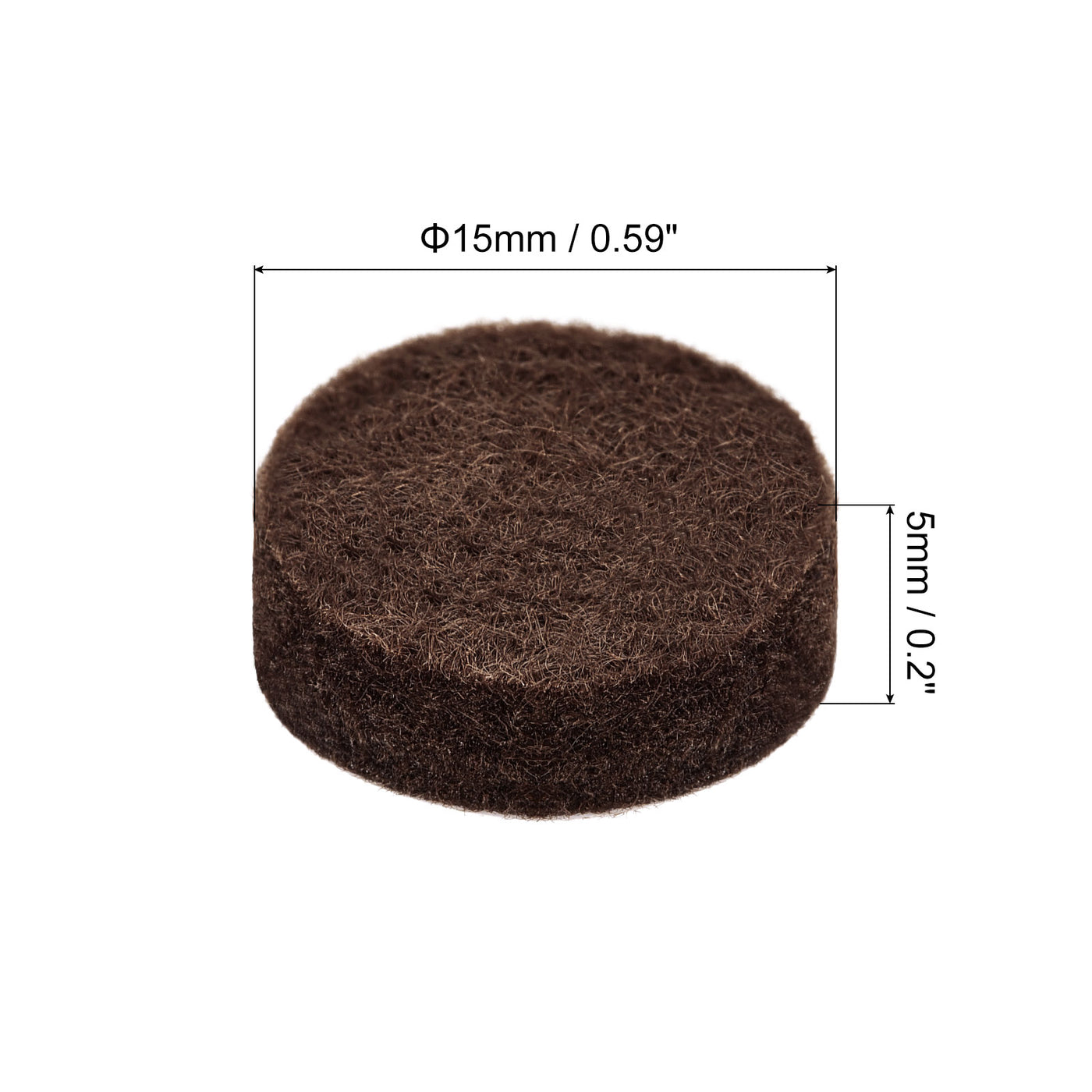 uxcell Uxcell Felt Furniture Pads 15mm Dia 5mm Thick Adhesive Floor Protectors, Brown 100Pcs