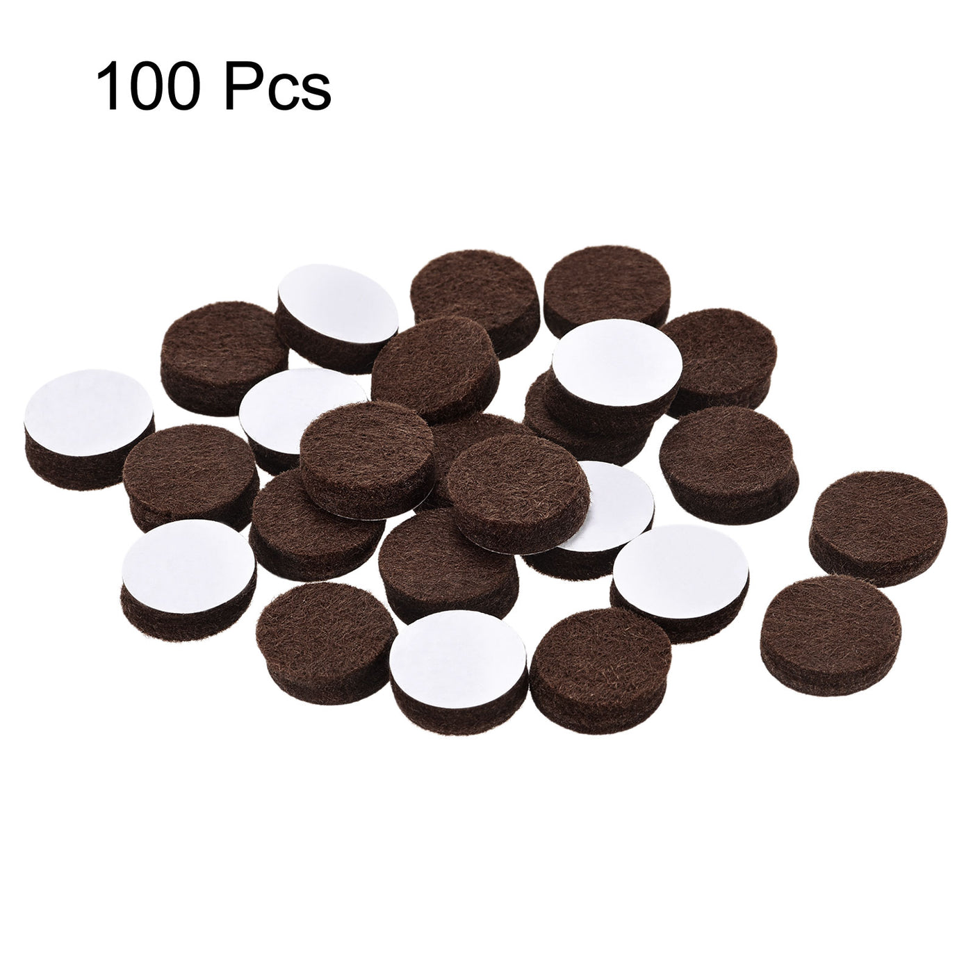 uxcell Uxcell Felt Furniture Pads 15mm Dia 5mm Thick Adhesive Floor Protectors, Brown 100Pcs