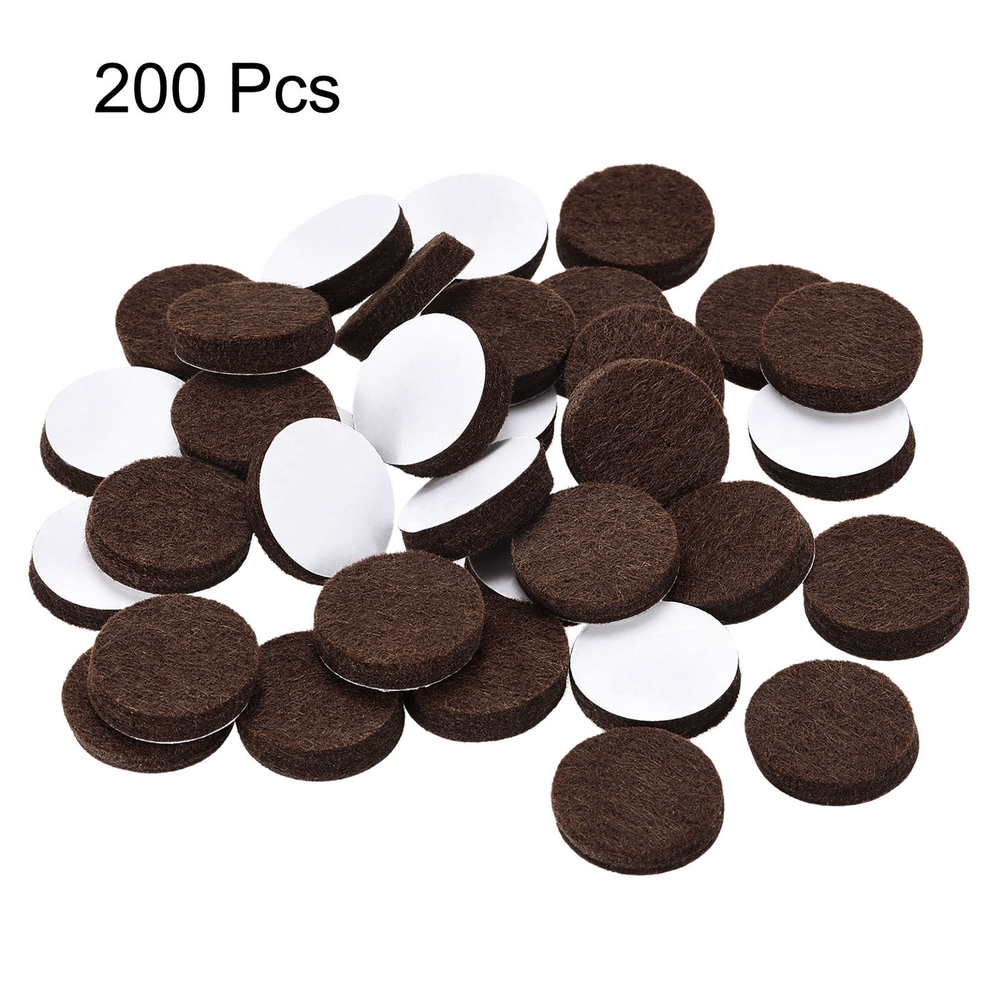 uxcell Uxcell Felt Furniture Pads 19mm Dia 5mm Thick Adhesive Floor Protectors, Brown 200Pcs