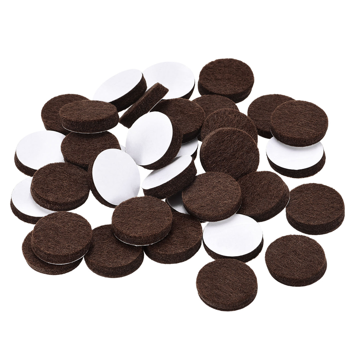 uxcell Uxcell Felt Furniture Pads 19mm Dia 5mm Thick Adhesive Floor Protectors, Brown 200Pcs