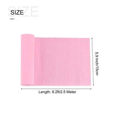 Harfington Crepe Paper Roll Decoration 8.2ft Long 5.9 Inch Wide, Light Pink Pack of 3