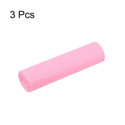 Harfington Crepe Paper Roll Decoration 8.2ft Long 5.9 Inch Wide, Light Pink Pack of 3