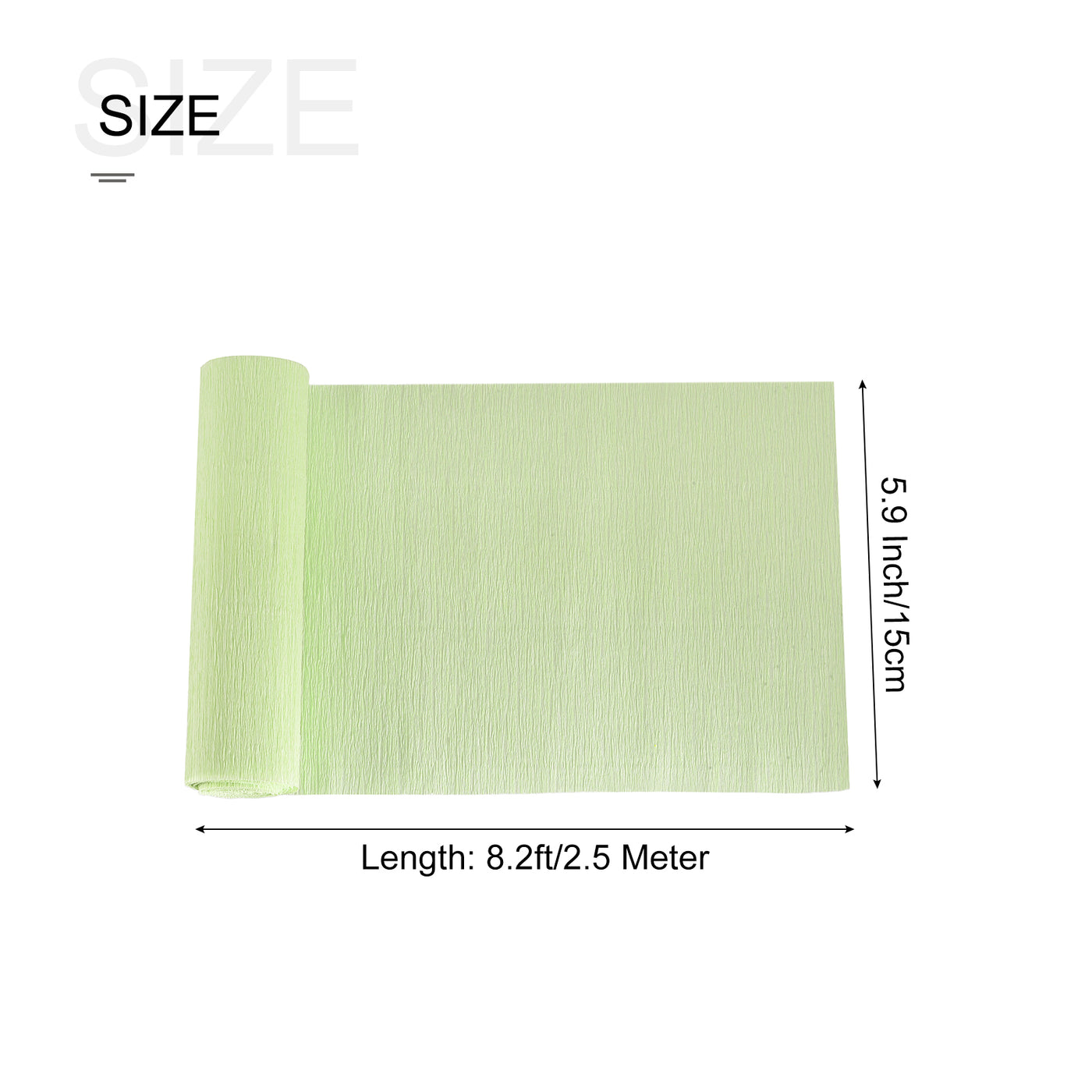 Harfington Crepe Paper Roll Crepe Paper Decoration 8.2ft Long 5.9 Inch Wide, Light Green