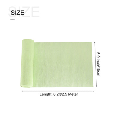 Harfington Crepe Paper Roll Crepe Paper Decoration 8.2ft Long 5.9 Inch Wide, Light Green