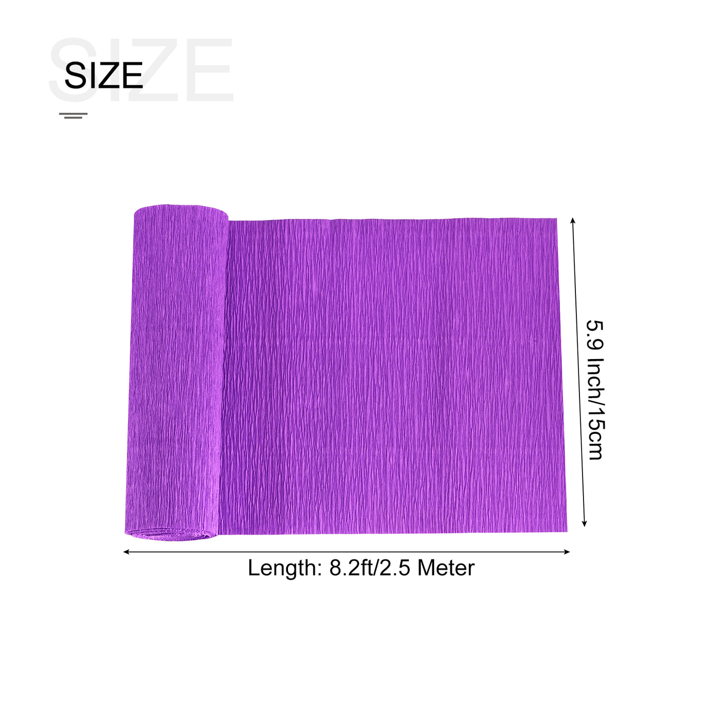 Harfington Crepe Paper Roll Decoration 8.2ft Long 5.9 Inch Wide, Violet Pack of 5