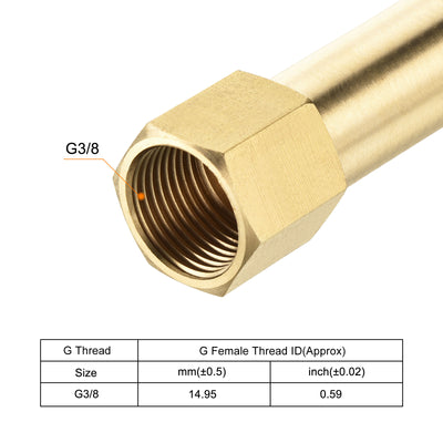 Harfington 3 Stück Messing Rohr Verschraubung G3/8 Innengewinde auf G3/8 Außengewinde Adapter 75mm Länge Verlängerungsverbinder Sechskant Rohrkupplung