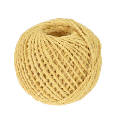 Harfington 328Ft 2.5mm Schnur Jute für Kunst Geschenkpackung Garten Hochzeit Dekor Gelb