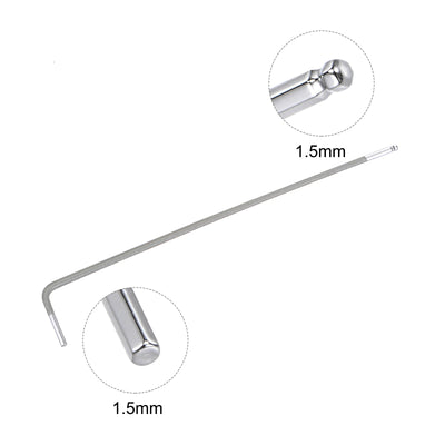 Harfington Uxcell 4 Stück Kugelkopf Sechskantschlüssel L Förmige Lange Arm S2 Stahl Reparaturwerkzeug Ersatz Silber 1,5mm