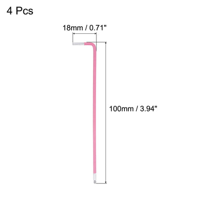 Harfington Uxcell 4 Stück Kugelkopf Sechskantschlüssel L Förmige Lange Arm S2 Stahl Reparaturwerkzeug Ersatz Rosa 2mm