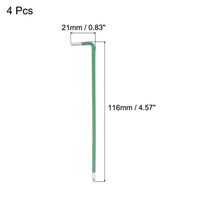 Harfington Uxcell 2.5mm Ball End Hex Key Wrench, L Shaped Long Arm S2 Steel Repairing Tool 4 Pcs