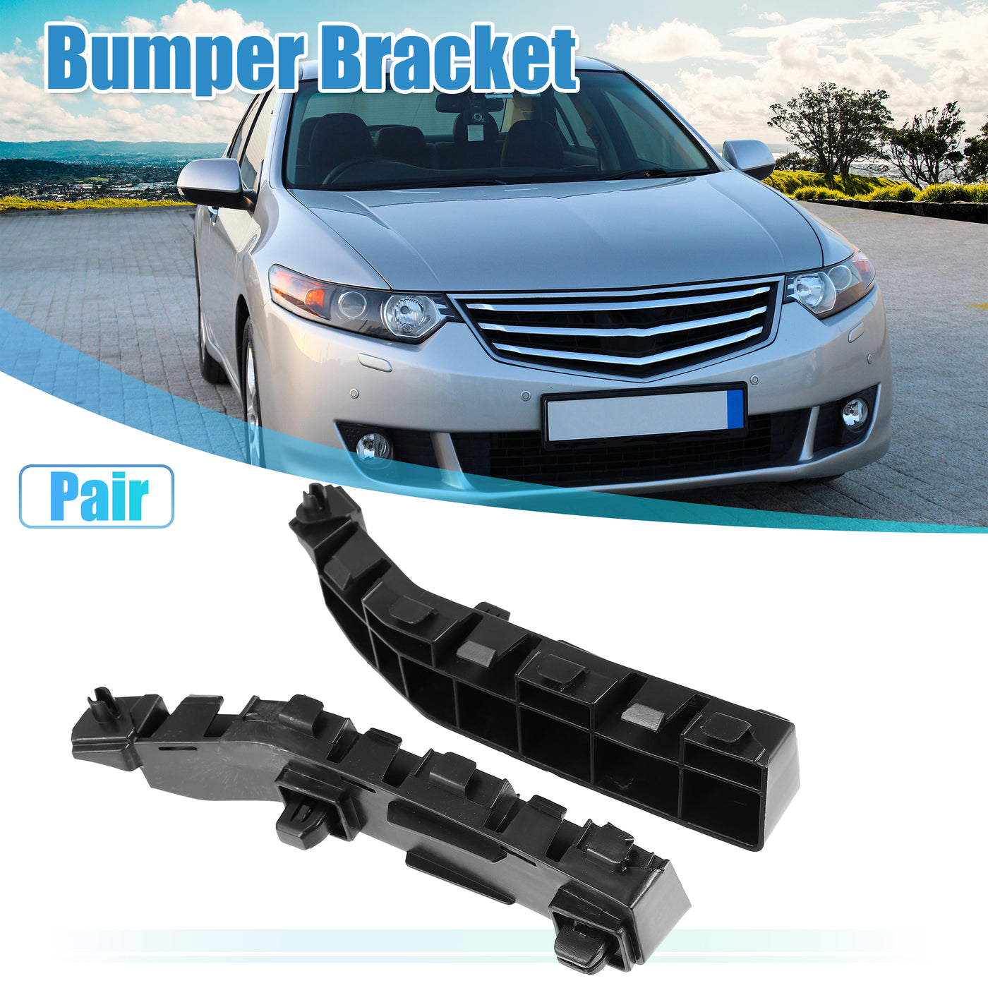 X AUTOHAUX 1 Pair Left and Right Side Front Bumper Bracket Mounting Support Bracket for Honda Accord 2008 2009 2010 2011 2012 71198-TA0-A00 71193-TA0-A00