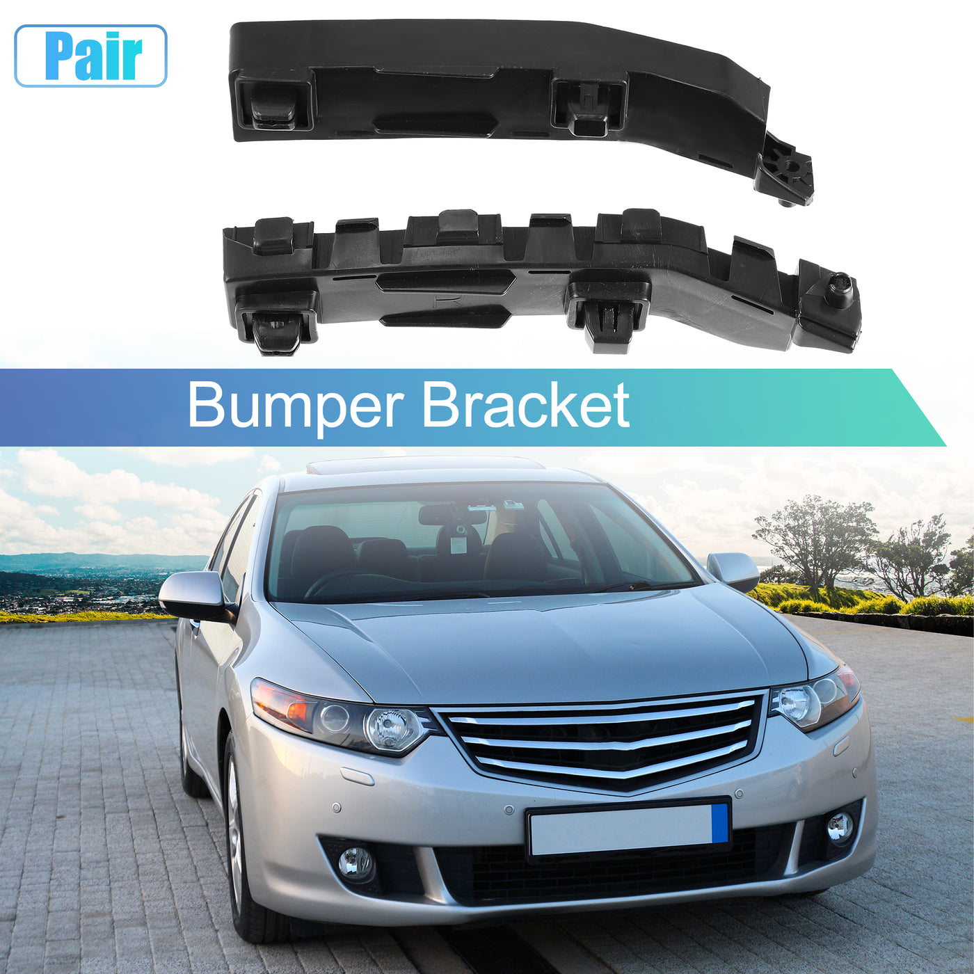 X AUTOHAUX 1 Pair Left and Right Side Front Bumper Bracket Mounting Support Bracket for Honda Accord 2008 2009 2010 2011 2012 71198-TA0-A00 71193-TA0-A00