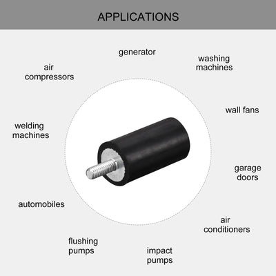 Harfington Uxcell 2 Stück Gummihalterungen M4 Stecker/Buchse Vibrationsisolator Stoßdämpfer D15mmxH30mm