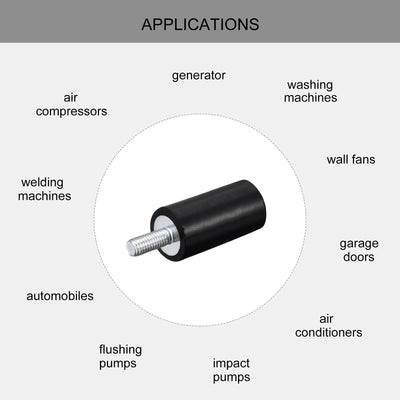 Harfington Uxcell 2 Stück Gummihalterungen M5 Stecker/Buchse Vibrationsisolator Stoßdämpfer D15mmxH30mm