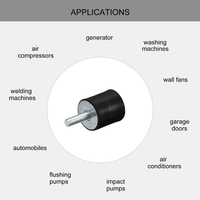 Harfington Uxcell 4 Stück Gummihalterungen M5 Stecker/Buchse Vibrationsisolator Stoßdämpfer D20mmxH20mm