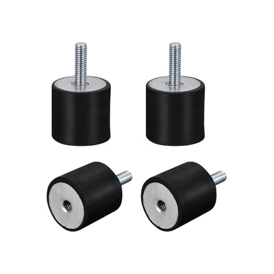 uxcell Uxcell Rubber Mounts 4pcs M6x15mm Male/Female Vibration Isolator Shock Absorber D20mmxH15mm