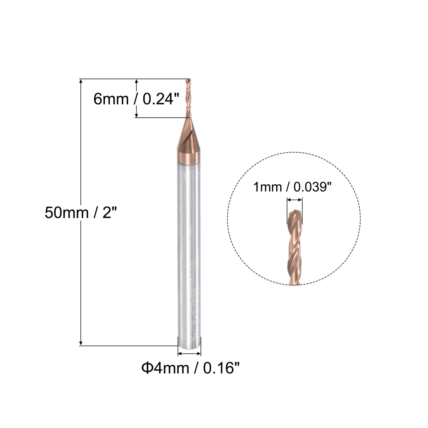 uxcell Uxcell Titanium Coated Carbide Straight Shank Twist Drill Bit Tool