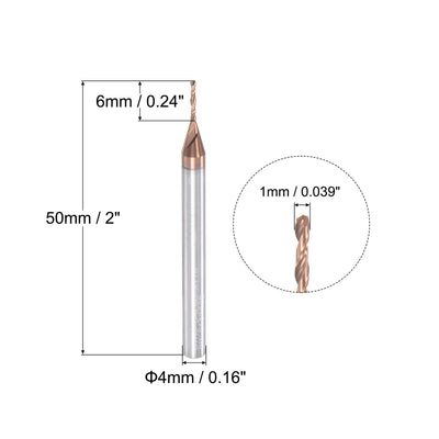 Harfington Uxcell Titanium Coated Carbide Straight Shank Twist Drill Bit Tool