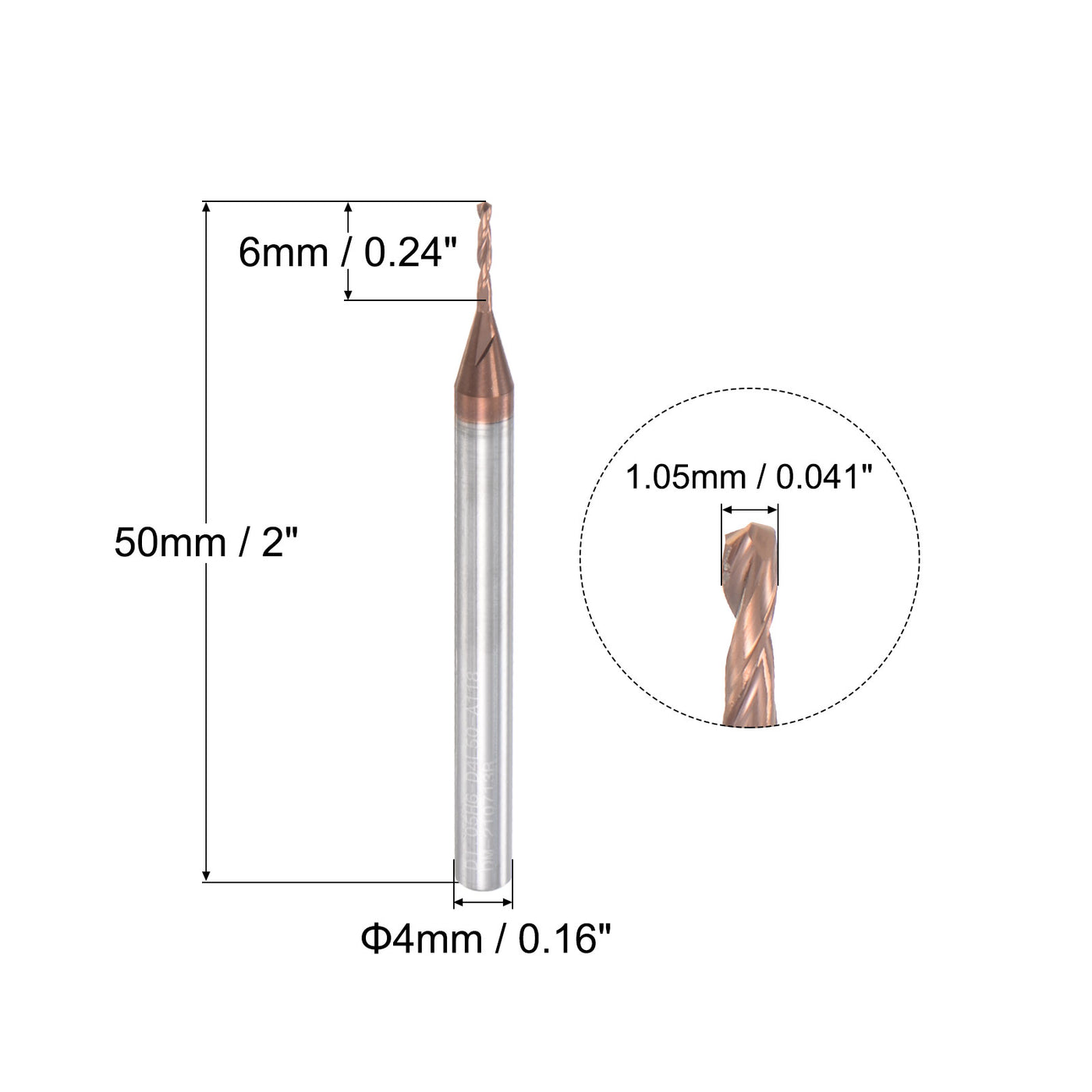 uxcell Uxcell Titanium Coated Carbide Twist Drill Bit