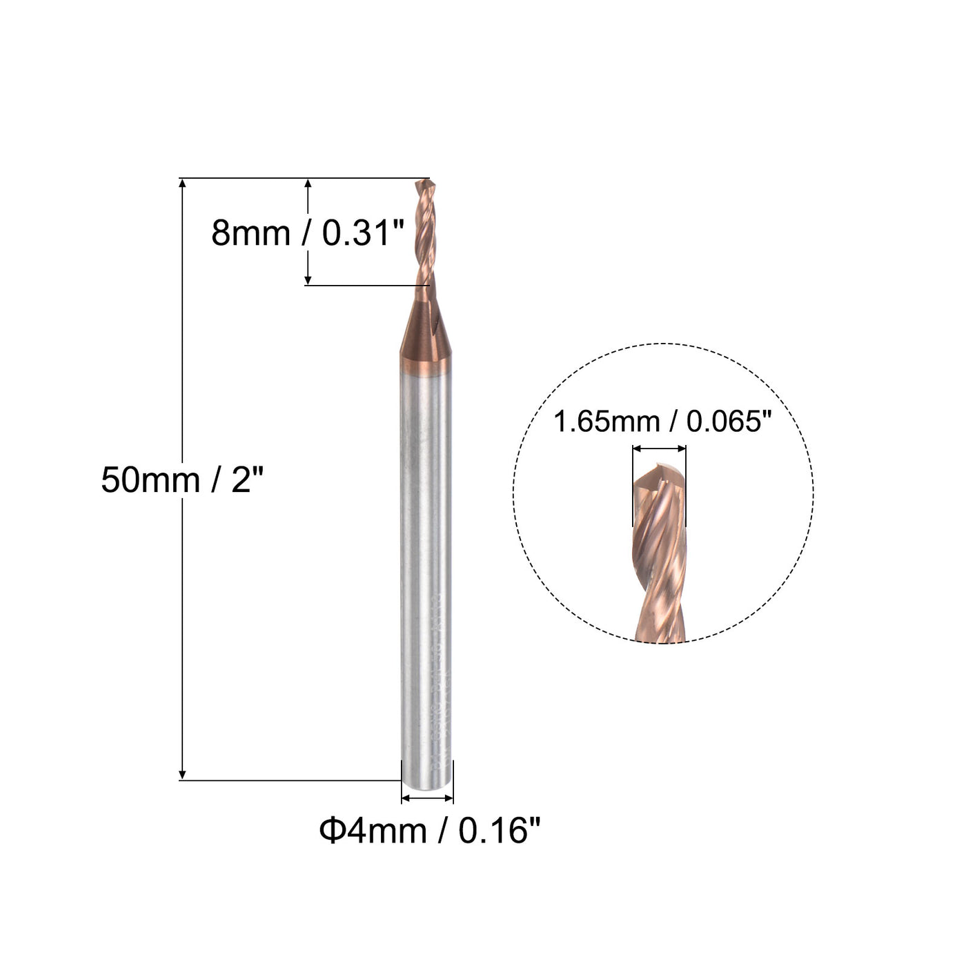 uxcell Uxcell Carbide Straight Shank Twist Drill Bit