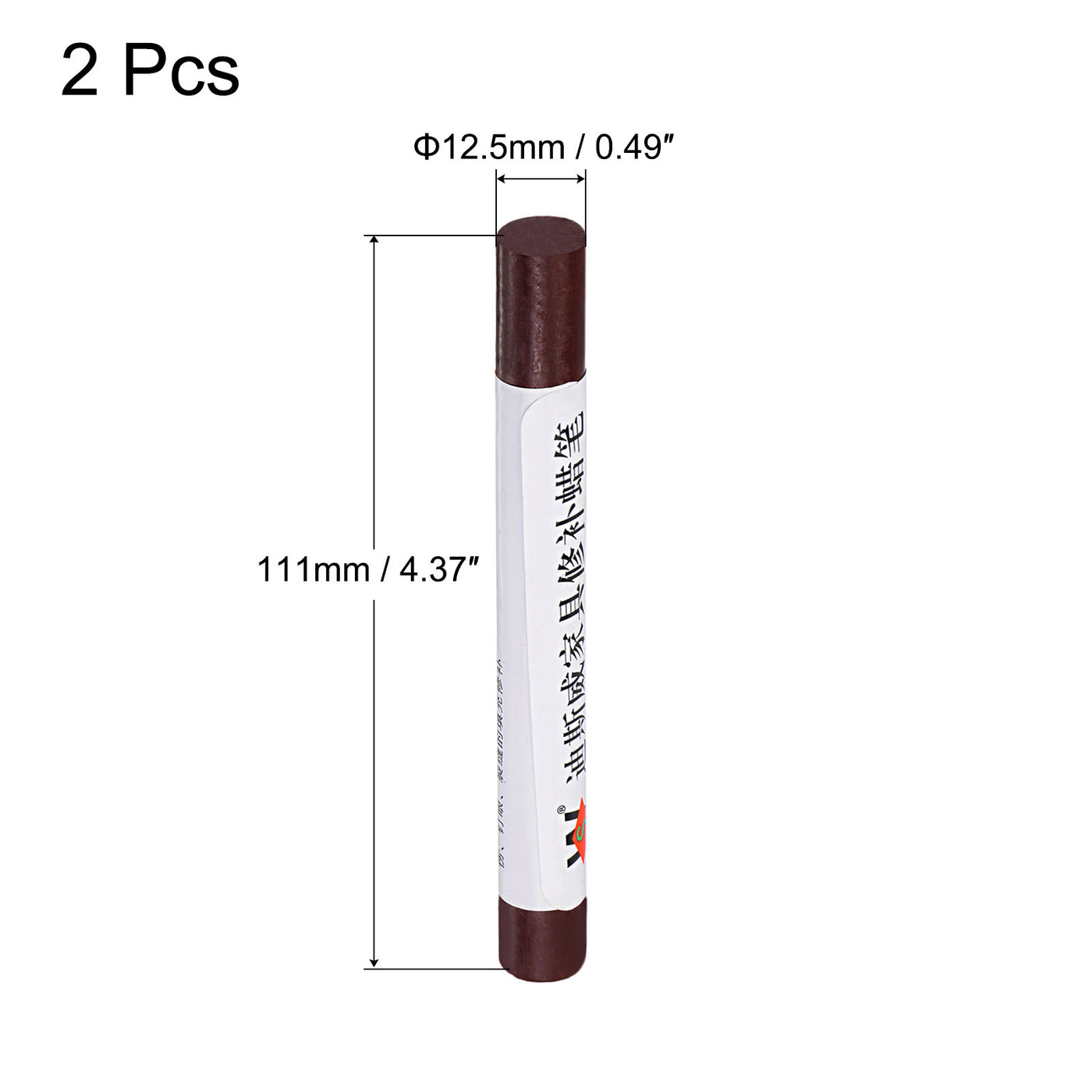 uxcell Uxcell Wood Wax Filler Stick, Furniture Crayons Touch Up Repair Pens, Red Brown, 2Pcs