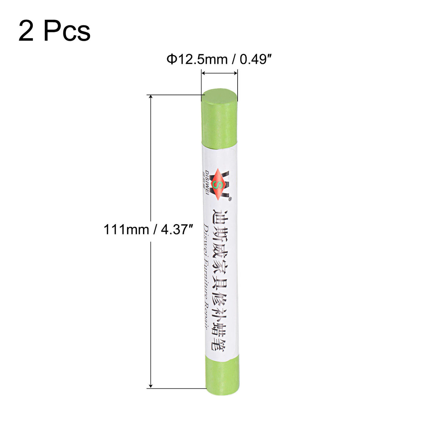 uxcell Uxcell Wood Wax Filler Stick, Furniture Crayons Touch Up Repair Pens, Green, 2Pcs