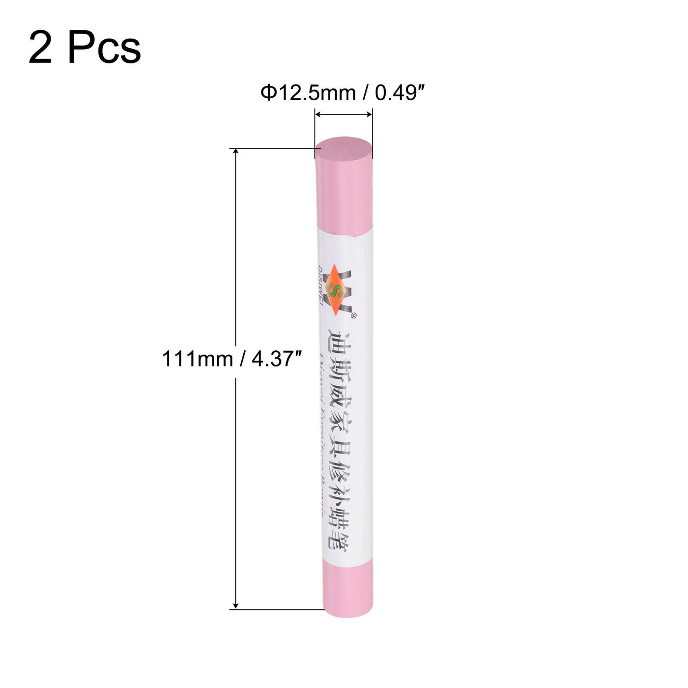 uxcell Uxcell Wood Wax Filler Stick, Furniture Crayons Touch Up Repair Pens, Pale Pink, 2Pcs